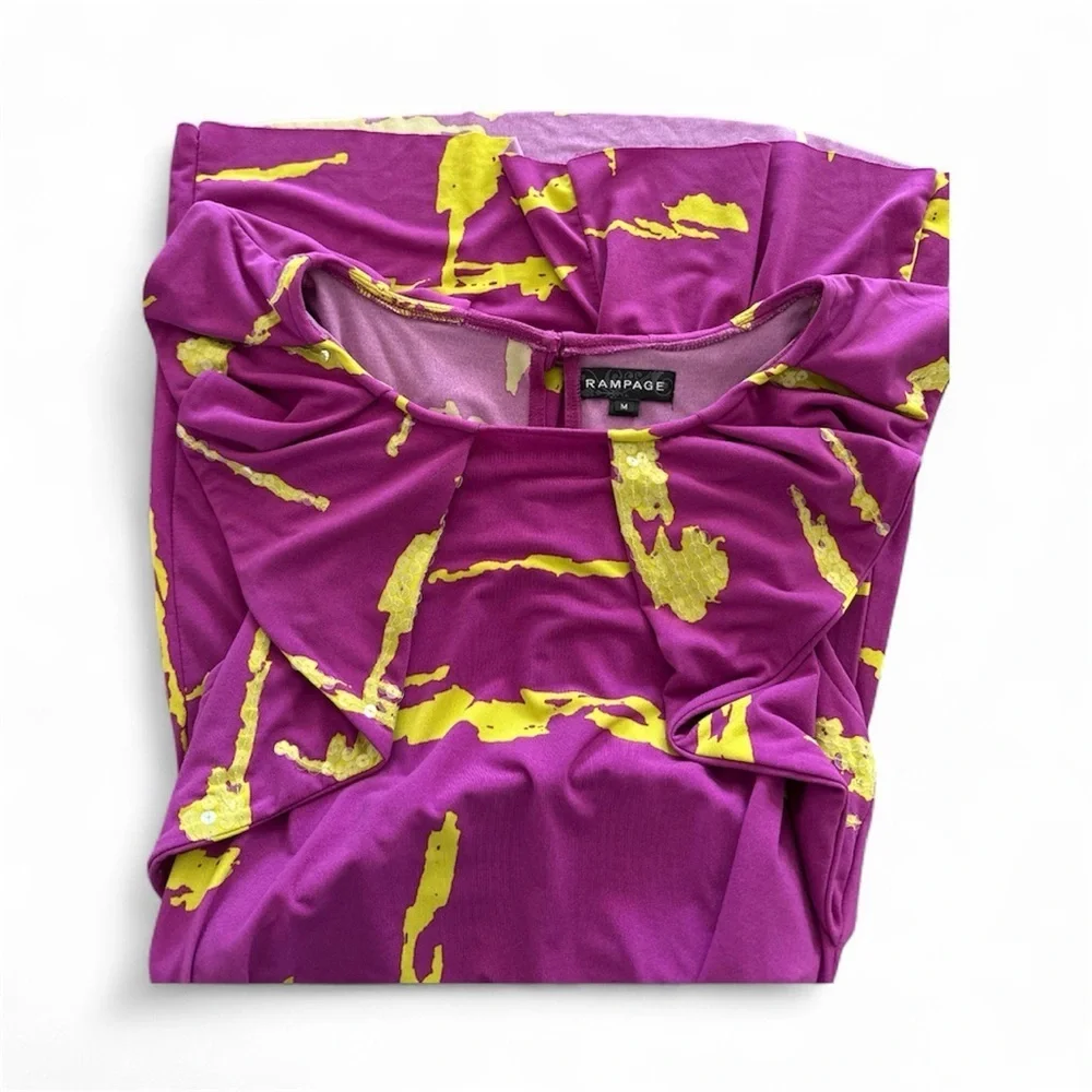 Rampage Purple and Yellow Backless Dress